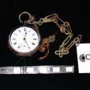 Silver Pocket Watch with Key and Chain